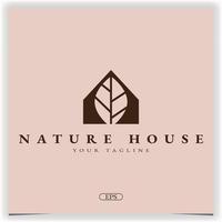 natuur blad huis logo premie elegant sjabloon vector eps 10