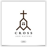 natuur kerk christen huis logo ontwerp premie elegant sjabloon vector eps 10