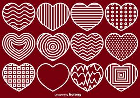 Vector Hearts Line Icons Set