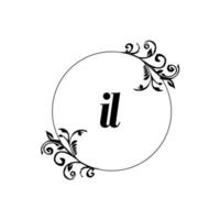 eerste il logo monogram brief vrouwelijk elegantie vector