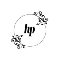 eerste hp logo monogram brief vrouwelijk elegantie vector