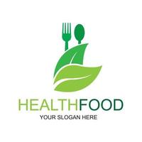 gezond voedsel logo vector ontwerp icoon illustratie