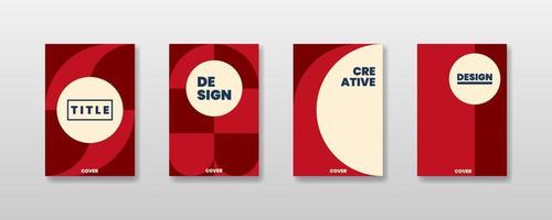 abstract meetkundig achtergrond creatief Hoes set. kan worden gebruikt voor collage bladzijde, groet kaart, uitnodiging, brochure, banier idee, boek omslag, boekje afdrukken, enz. vector