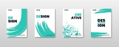 abstract borstel achtergrond creatief Hoes set. kan worden gebruikt voor collage bladzijde, groet kaart, uitnodiging, brochure borstel beroertes stijl, banier idee, boek omslag, boekje afdrukken, enz, vector. vector