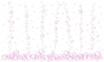 roze zuurstof bubbels stroom. koolzuurhoudend koolzuurhoudend water textuur. kers of aardbei drankje, seltzer, bier, Frisdrank, cola, limonade, Champagne, sprankelend wijn vector