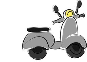 grijs scooter, illustratie, vector Aan wit achtergrond.