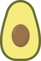 avocado in voor de helft, illustratie, vector Aan wit achtergrond.