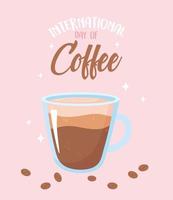 kopje koffie voor internationale koffiedag vector