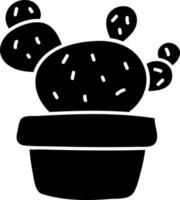 een zwart cactus met weinig baby cactussen, illustratie, vector Aan wit achtergrond.