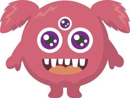 roze monster, illustratie, vector Aan wit achtergrond.