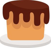 chocola taart Aan een bord, icoon illustratie, vector Aan wit achtergrond