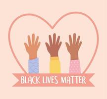 zwarte levens zijn belangrijk en stop de bewustmakingscampagne over racisme vector