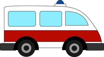ambulance auto, illustratie, vector Aan wit achtergrond.
