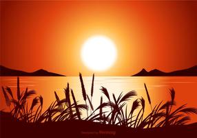 Gratis Vector Sunset Zeegezicht Illustration