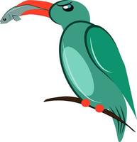groen vogel, illustratie, vector Aan wit achtergrond.
