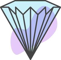 diamant vorm kristal, illustratie, Aan een wit achtergrond. vector