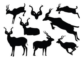 Jumping Kudu Silhouette vector