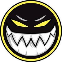 zwart onheil monster logo illustratie vector Aan wit achtergrond