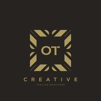 ot eerste brief luxe ornament monogram logo sjabloon vector