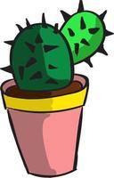 cactus in pot, illustratie, vector Aan wit achtergrond.