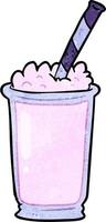 retro grunge structuur tekenfilm milkshake vector