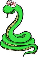 groen slang, illustratie, vector Aan wit achtergrond.