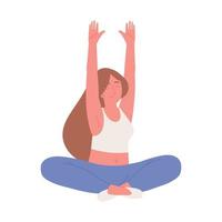 vrouw doet yoga vector