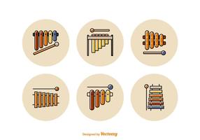 Gratis Marimba Flat Line Vector Icons