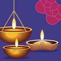 lichten diya van diwali vector