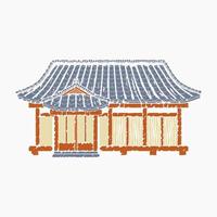 bewerkbare borstel beroertes stijl traditioneel Japans huis vector illustratie voor toerisme reizen en cultuur of geschiedenis onderwijs