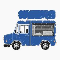 bewerkbare geïsoleerd kant visie mobiel voedsel vrachtauto met teken bord vector illustratie in borstel beroertes stijl voor artwork element van voertuig of voedsel en drinken bedrijf verwant ontwerp