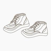 bewerkbare geïsoleerd mannetje leer schoenen vector illustratie in schets stijl voor mode verwant ontwerp