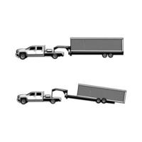 vrachtvervoer logo - vrachtauto aanhangwagen logo vector