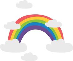 regenboog in lucht, illustratie, vector Aan wit achtergrond.