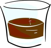 whisky glas, illustratie, vector Aan wit achtergrond.