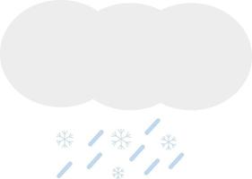 wolk van zwaar nat sneeuw, icoon illustratie, vector Aan wit achtergrond