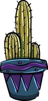 cactus in Purper pot, illustratie, vector Aan wit achtergrond