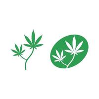 hennep logo en marihuana blad icoon vector ontwerp