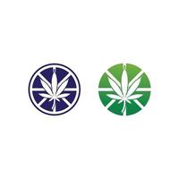 hennep logo en marihuana blad icoon vector ontwerp