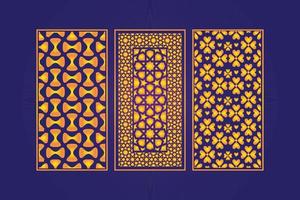 decoratief dood gaan besnoeiing bloemen Islamitisch abstract patroon laser besnoeiing panelen sjabloon goud vector