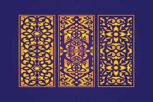 decoratief dood gaan besnoeiing bloemen Islamitisch abstract patroon laser besnoeiing panelen sjabloon goud vector