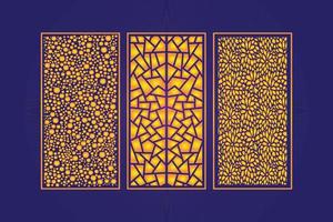 decoratief dood gaan besnoeiing bloemen Islamitisch abstract patroon laser besnoeiing panelen sjabloon goud vector