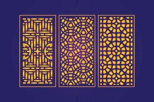 decoratief dood gaan besnoeiing bloemen Islamitisch abstract patroon laser besnoeiing panelen sjabloon goud vector