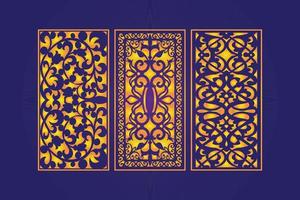 decoratief dood gaan besnoeiing bloemen Islamitisch abstract patroon laser besnoeiing panelen sjabloon goud vector