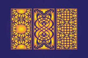 decoratief dood gaan besnoeiing bloemen Islamitisch abstract patroon laser besnoeiing panelen sjabloon goud vector