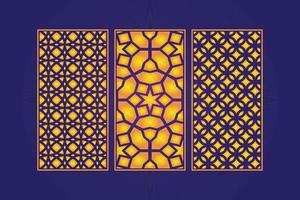 decoratief dood gaan besnoeiing bloemen Islamitisch abstract patroon laser besnoeiing panelen sjabloon goud vector