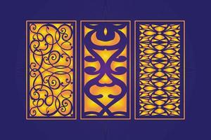 decoratief dood gaan besnoeiing bloemen Islamitisch abstract patroon laser besnoeiing panelen sjabloon goud vector