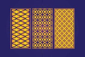 decoratief dood gaan besnoeiing bloemen Islamitisch abstract patroon laser besnoeiing panelen sjabloon goud vector
