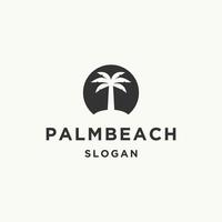 palm strand logo icoon ontwerp sjabloon vector illustratie