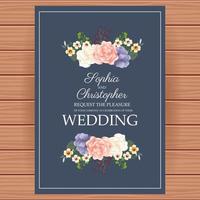 bruiloft uitnodiging met florale decoratie vector